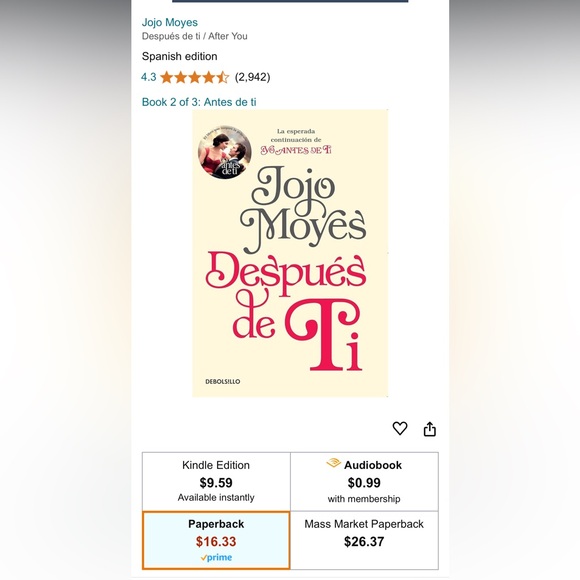 Después de ti, Jojo Moyes book - Picture 5 of 5